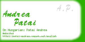 andrea patai business card